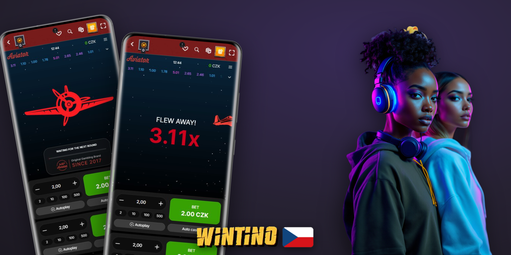 Rozhraní crash hry Aviator ve Wintino s multiplikátorem 2.47x a tlačítkem Cash Out