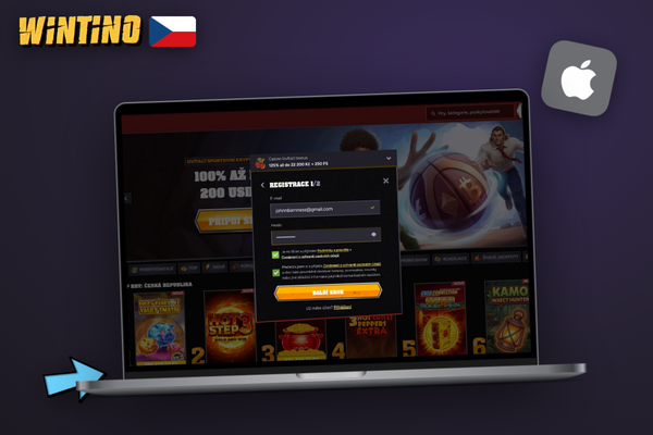 Hráč ve Wintino casinu s uvítacím bonusem a free spiny po dokončení registrace
