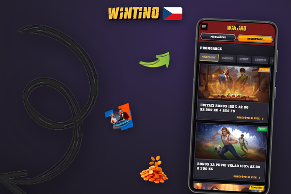 Zadejte promo kód Wintino při registraci a aktivujte svůj uvítací bonus