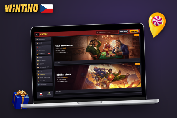 Wintino bonus za registraci – jednoduchý formulář přes e-mail a heslo na notebooku