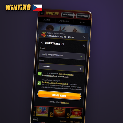 Registrace telefonem přes SMS není ve Wintino casinu momentálně dostupná